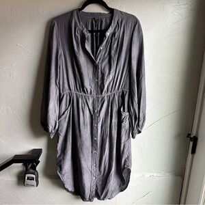 Raquel Allegra Gray Shirt Dress Made in LA‎ Slow Fashion Minimalist Artisanal M